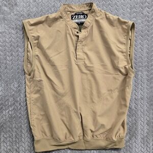 Zero Restriction Mens Lightweight Golf Vest Tan Khaki Microfiber Mock Neck Large
